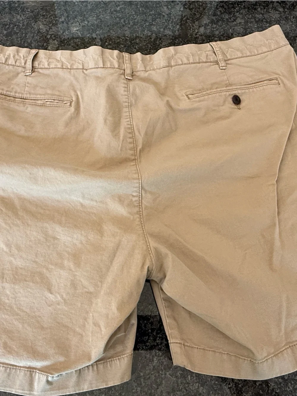 J.Crew men's khaki chino shorts size 42 flat front 7in inseam preppy stretch